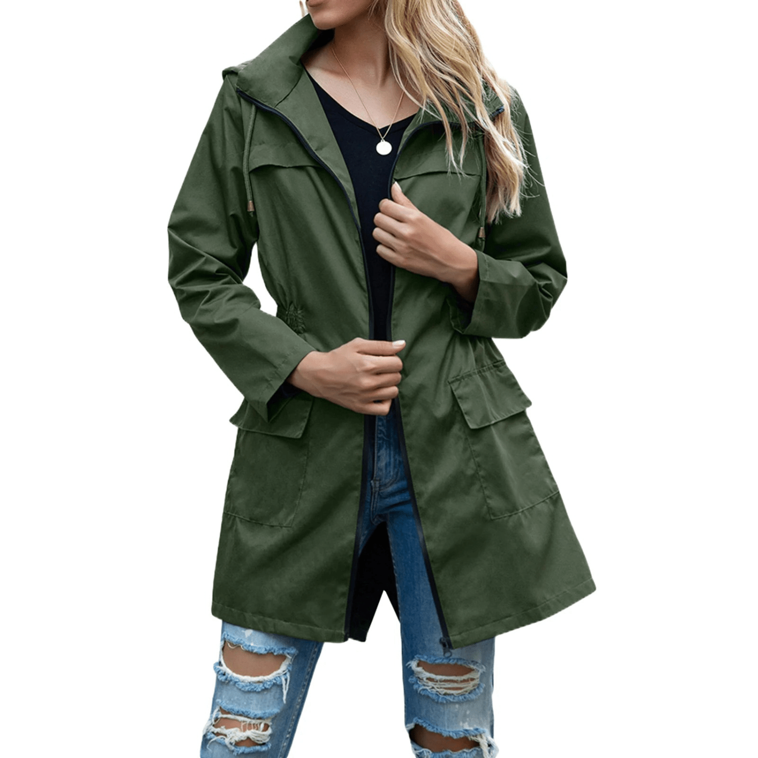 Eloise - Midi dames trenchcoat met ritssluiting weerbestendig - Felesty