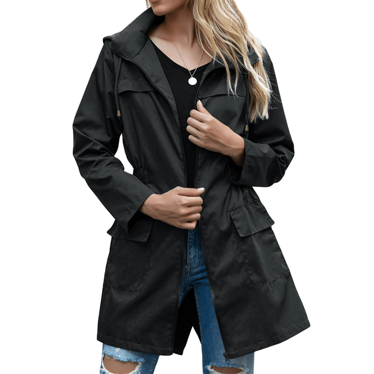 Eloise - Midi dames trenchcoat met ritssluiting weerbestendig - Felesty