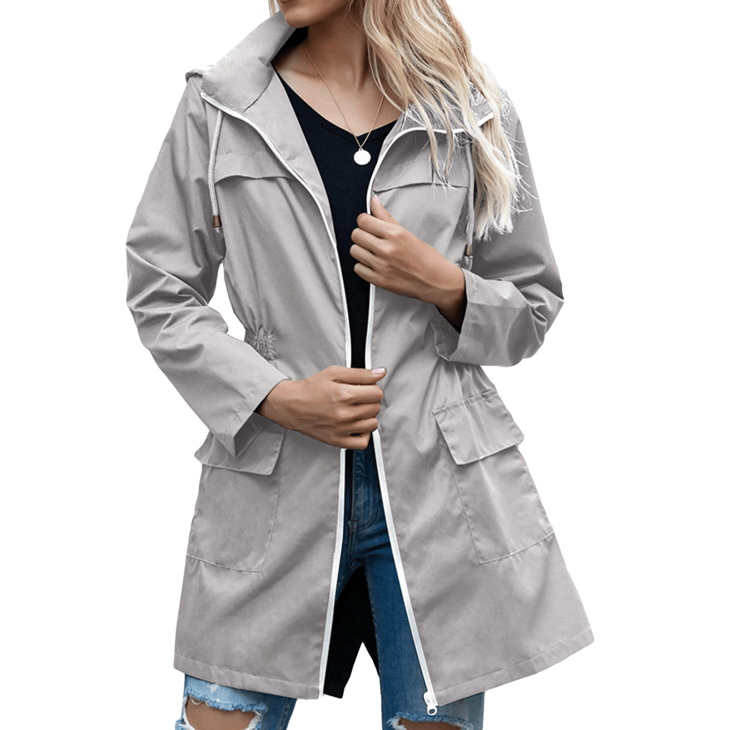 Eloise - Midi dames trenchcoat met ritssluiting weerbestendig - Felesty