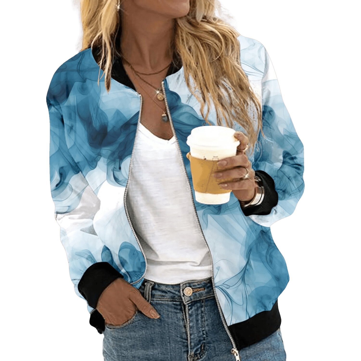 Emma - Dames vest met print en kraag - Felesty