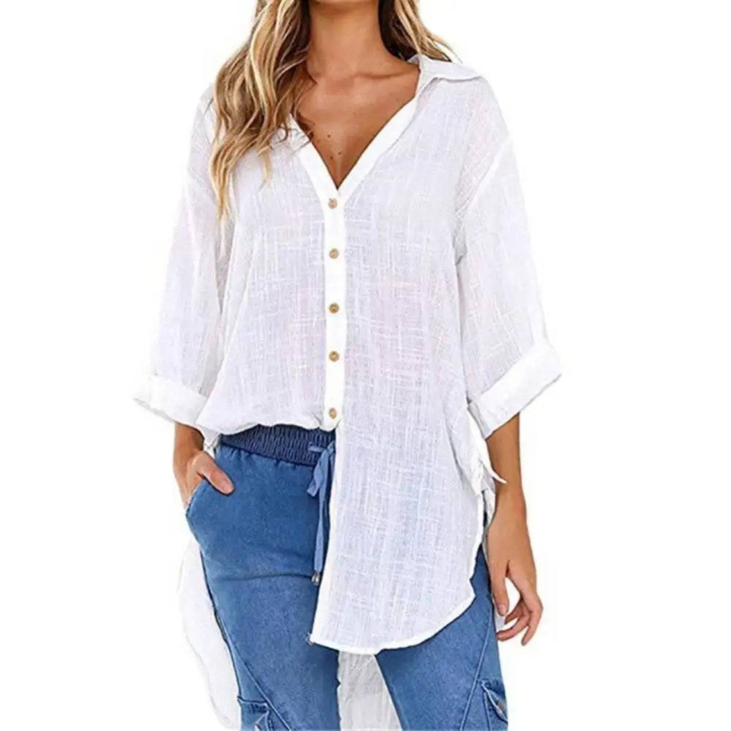 Jacky - Casual linnen Dames Blouse - Felesty