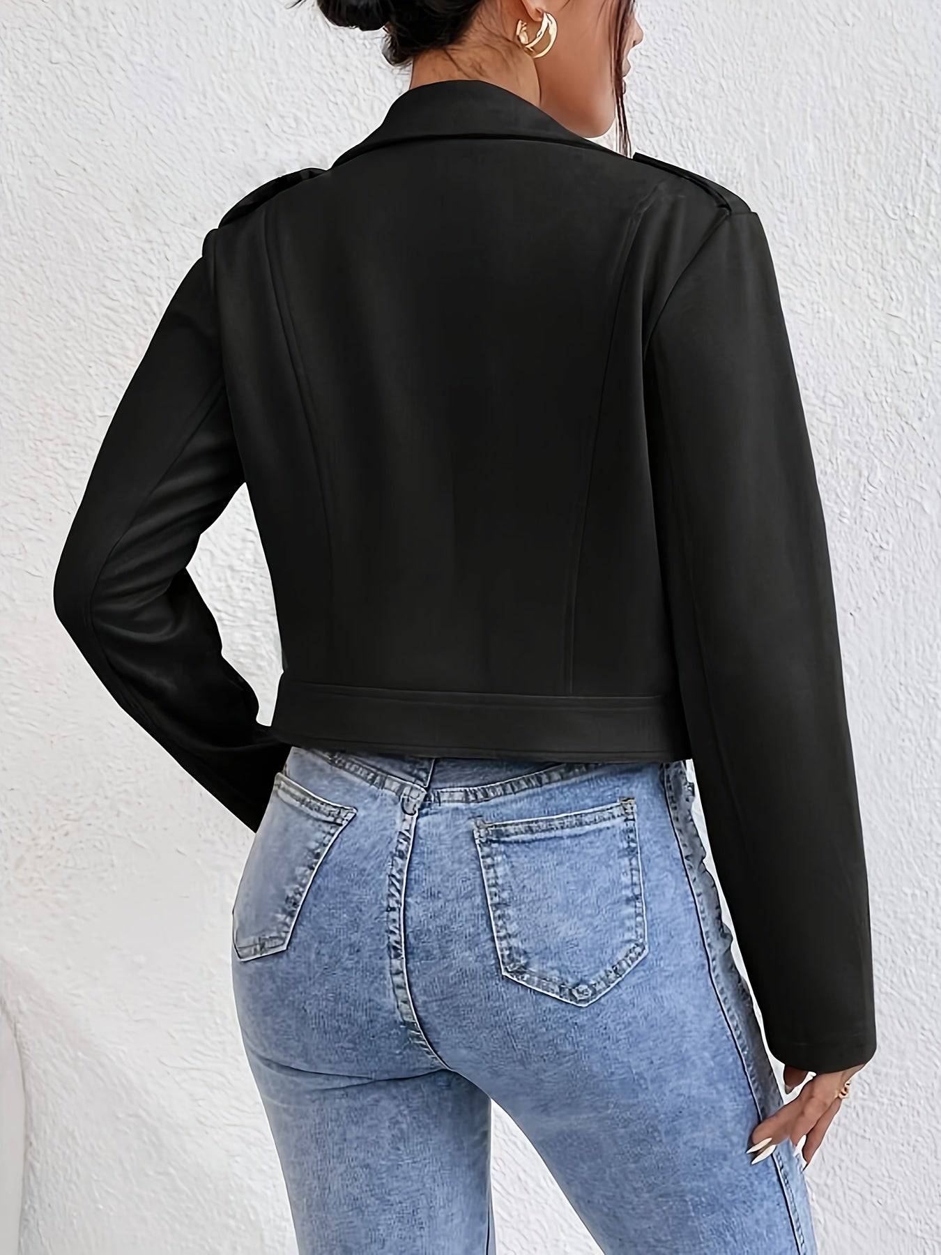 Nerea - Stijlvolle leren crop dames jacket - Felesty