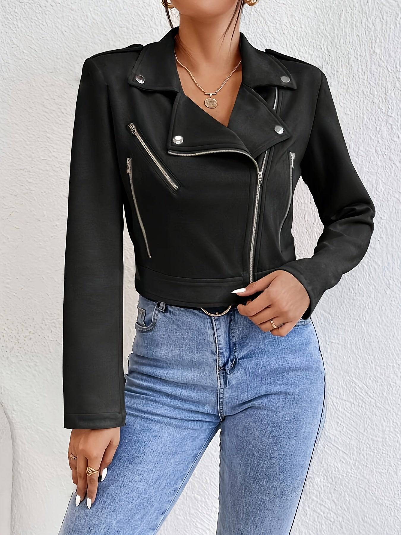 Nerea - Stijlvolle leren crop dames jacket - Felesty