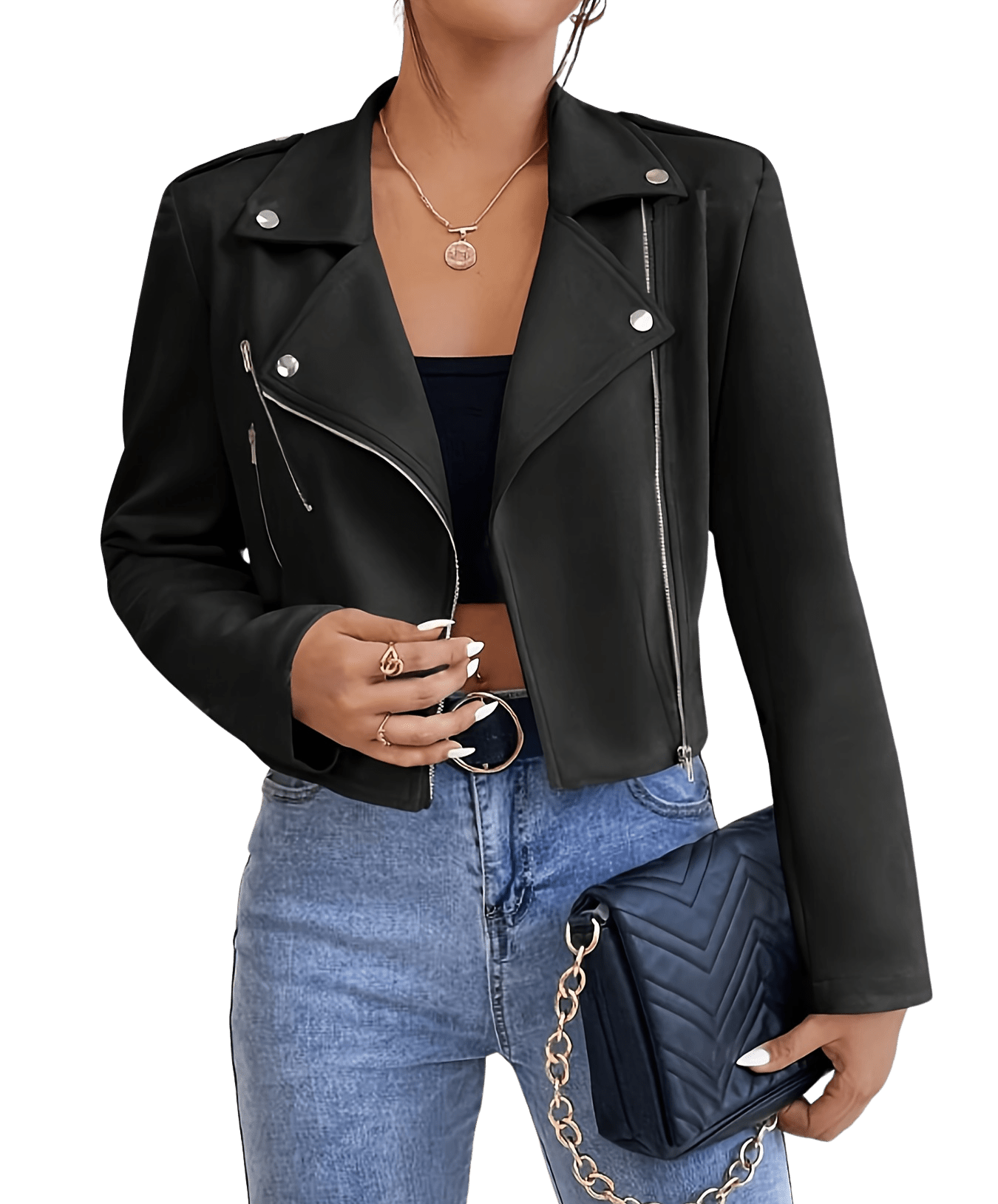 Nerea - Stijlvolle leren crop dames jacket - Felesty