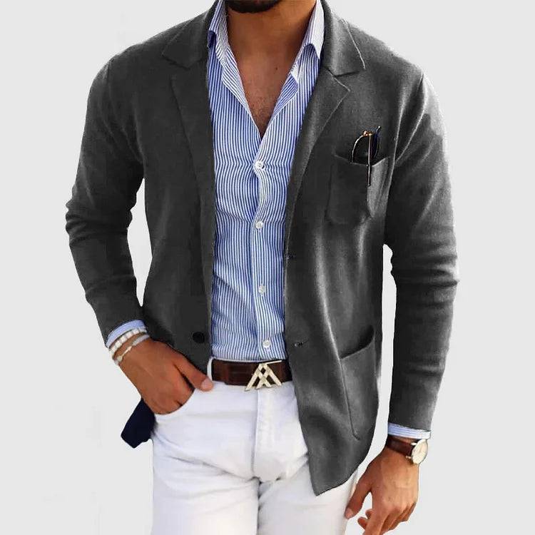 Oliver - Trendy herenblazer met casual knoopzakken en een reverskraag - Felesty