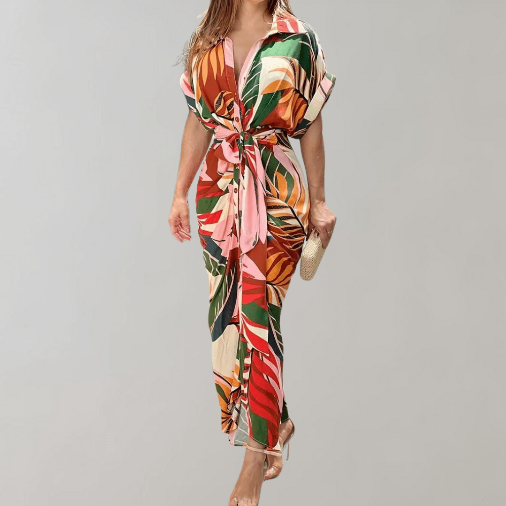 Savannah - Elegante Tropical Zomerjurk - Felesty