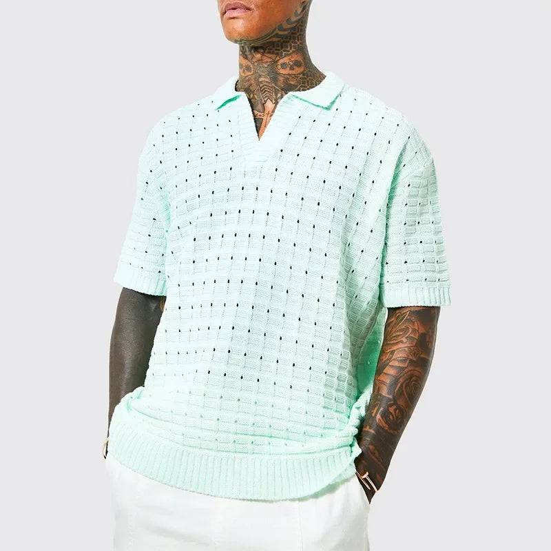 Stefano - Polo heren shirt met v-hals - Felesty